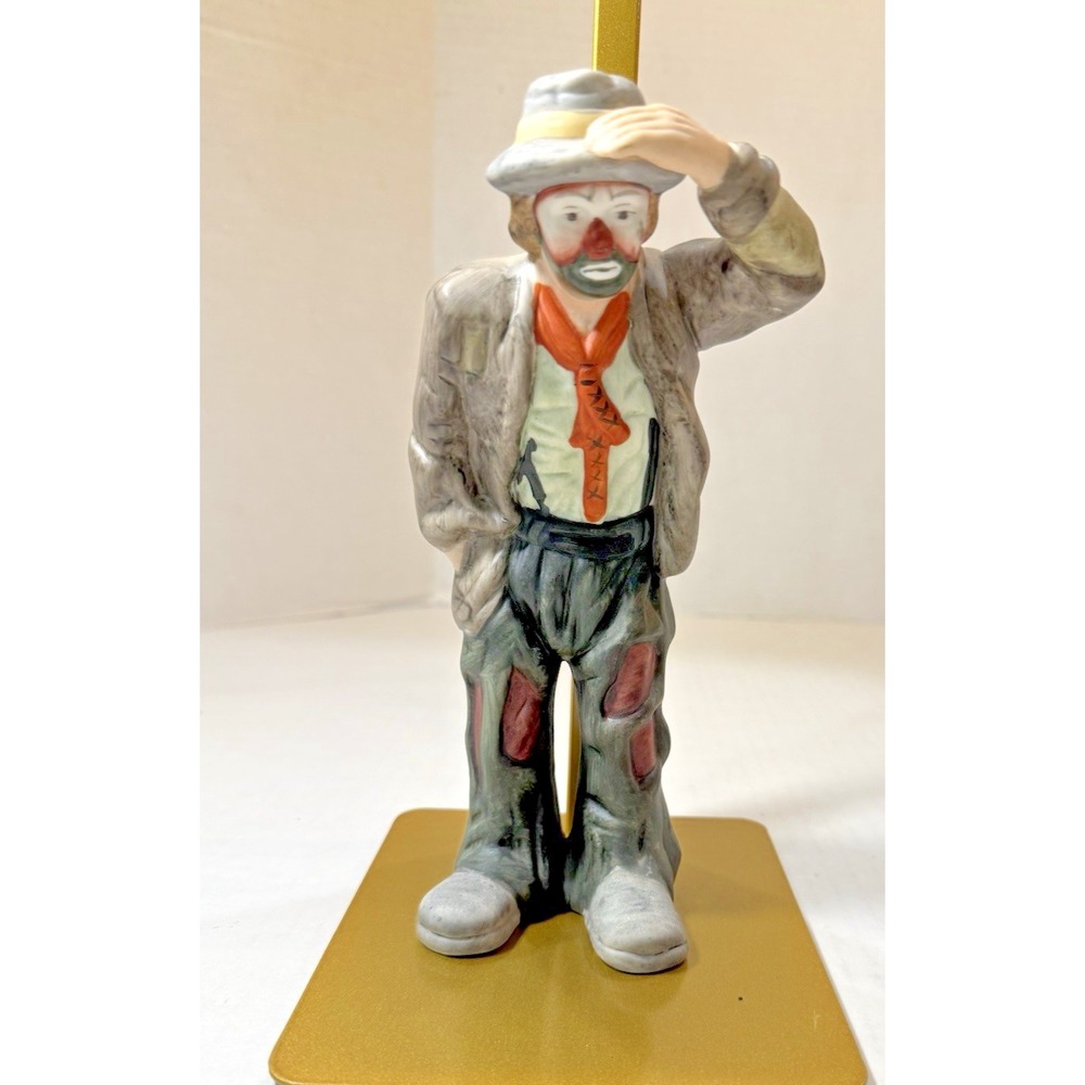 Vtg Emmett Kelly Jr Flambro Limited Ed Porcelain Hobo Clown Looking Out To See